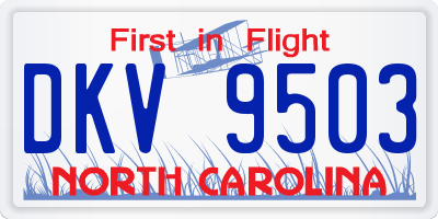 NC license plate DKV9503