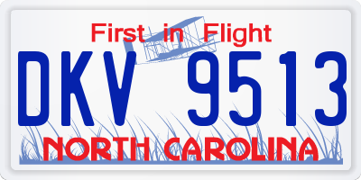 NC license plate DKV9513