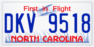 NC license plate DKV9518