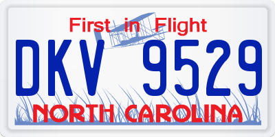NC license plate DKV9529