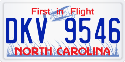 NC license plate DKV9546