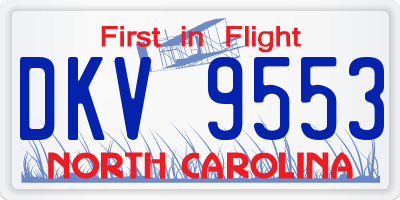 NC license plate DKV9553
