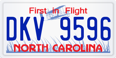 NC license plate DKV9596