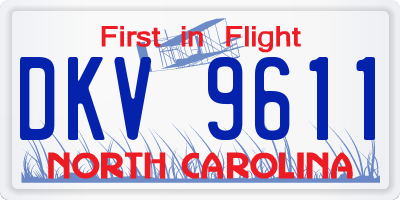NC license plate DKV9611
