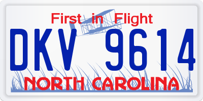 NC license plate DKV9614