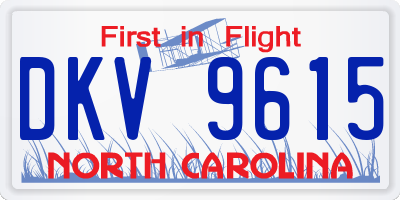 NC license plate DKV9615