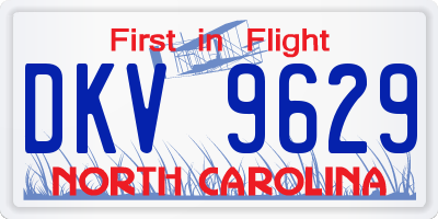 NC license plate DKV9629