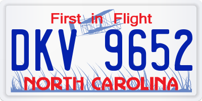 NC license plate DKV9652