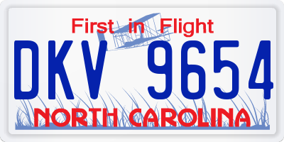 NC license plate DKV9654