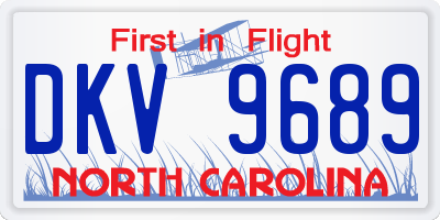 NC license plate DKV9689