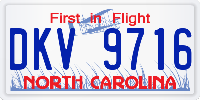 NC license plate DKV9716