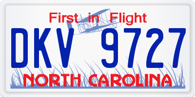 NC license plate DKV9727