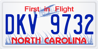 NC license plate DKV9732