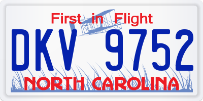 NC license plate DKV9752