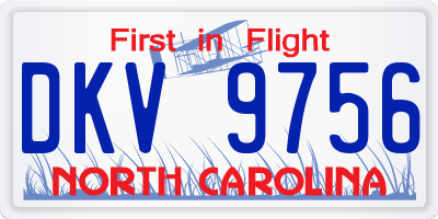 NC license plate DKV9756