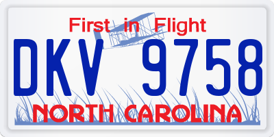 NC license plate DKV9758