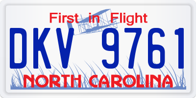 NC license plate DKV9761