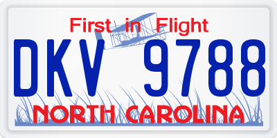 NC license plate DKV9788