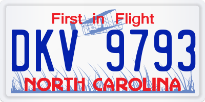 NC license plate DKV9793