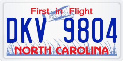 NC license plate DKV9804