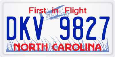 NC license plate DKV9827