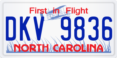 NC license plate DKV9836