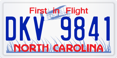 NC license plate DKV9841