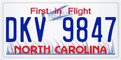NC license plate DKV9847