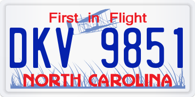 NC license plate DKV9851