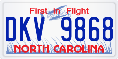 NC license plate DKV9868