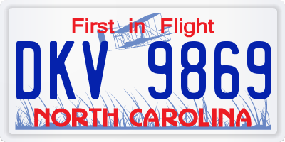 NC license plate DKV9869