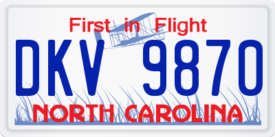 NC license plate DKV9870