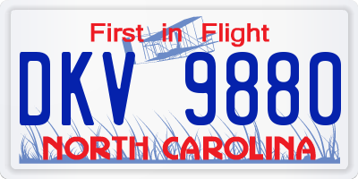NC license plate DKV9880
