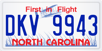 NC license plate DKV9943