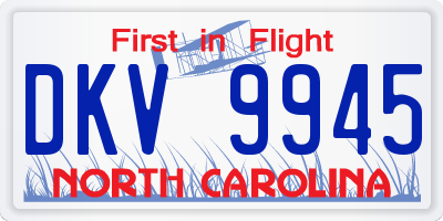 NC license plate DKV9945