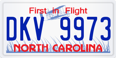 NC license plate DKV9973