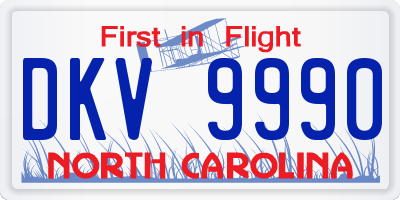 NC license plate DKV9990