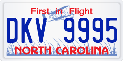 NC license plate DKV9995