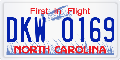 NC license plate DKW0169