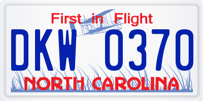 NC license plate DKW0370