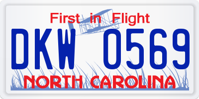 NC license plate DKW0569