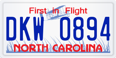 NC license plate DKW0894
