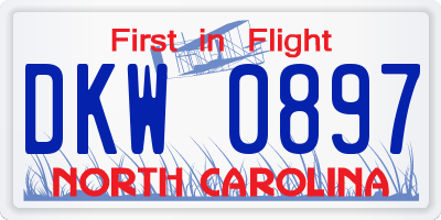 NC license plate DKW0897