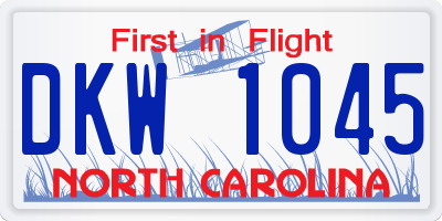 NC license plate DKW1045