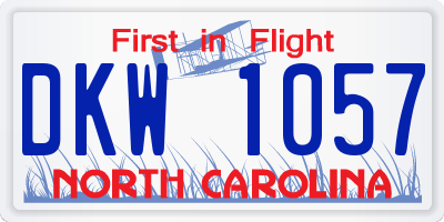 NC license plate DKW1057