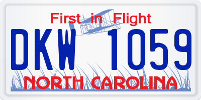 NC license plate DKW1059
