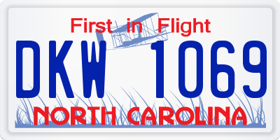 NC license plate DKW1069