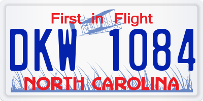 NC license plate DKW1084