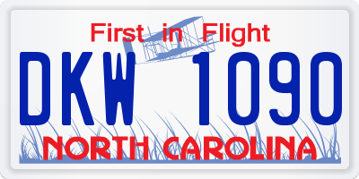 NC license plate DKW1090