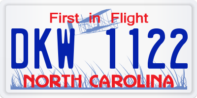 NC license plate DKW1122